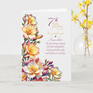 Känsliga Freesias för Paret på 7-årsjubileum Kort
