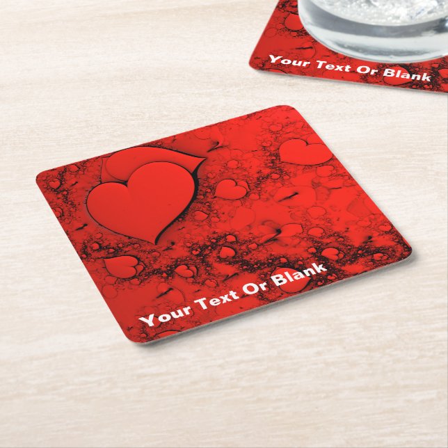 Känsliga hjärtan underlägg papper kvadrat (Vinklad)