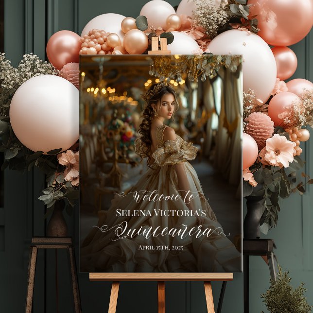 Känslighet för Quinceanera-fotovälkomsttecken eleg Poster (Skapare uppladdad)