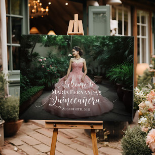 Känslighet för Quinceanera-fotovälkomsttecken eleg Poster
