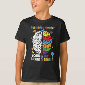 Känsllighet för autism Awetistic Genius Brain Auti T Shirt