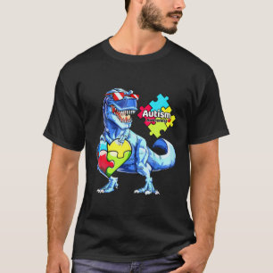 Känsllighet för autism Dinosaur Rex Heart Puzzle B T Shirt