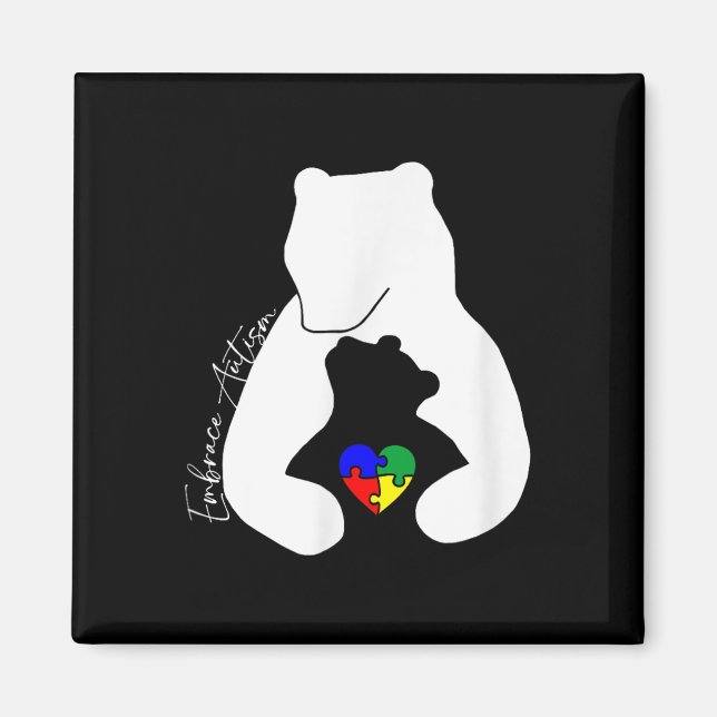 Känsllighet för autism - häftande autism Heart Puz Magnet (Framsidan)
