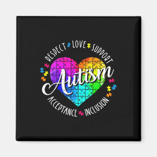 Känsllighet för autism Heart Respect Kärlek Suppor Magnet