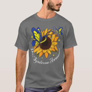 Känsllighet för Butterfly Solros World Down Syndro T Shirt