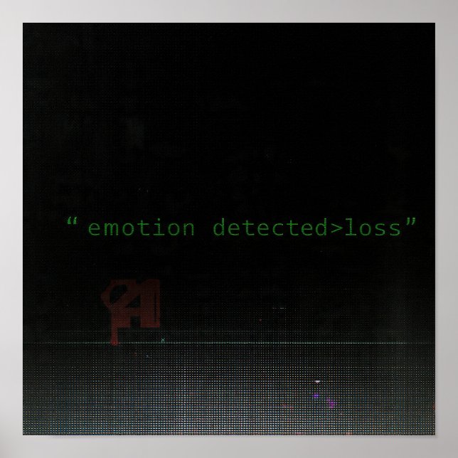 Känslodetekterad Förlorad Kommandoglitchaffisch AI Poster (Framsidan)