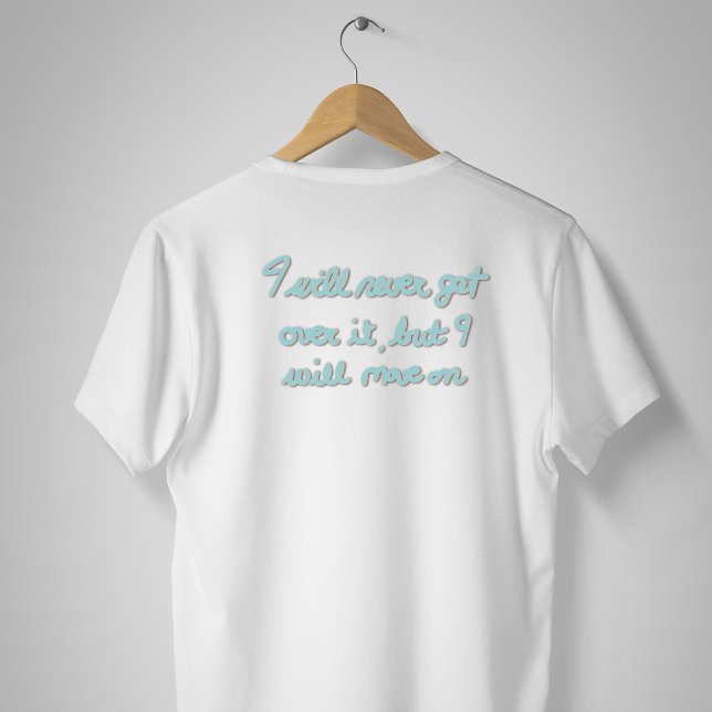 Känslomässig bekräftelse handskriven i blå bläck t shirt (Skapare uppladdad)