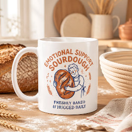 Känslomässig Stöd Surdeg Rolig Bröd Bagare Present Kaffemugg