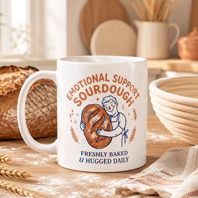 Känslomässig Stöd Surdeg Rolig Bröd Bagare Present Kaffemugg (Skapare uppladdad)