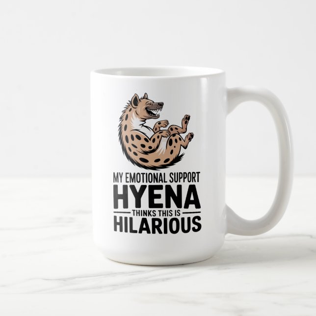 Känslomässig Stödhyena Roligt Psykisk Hälsa Meme Kaffemugg (Höger)