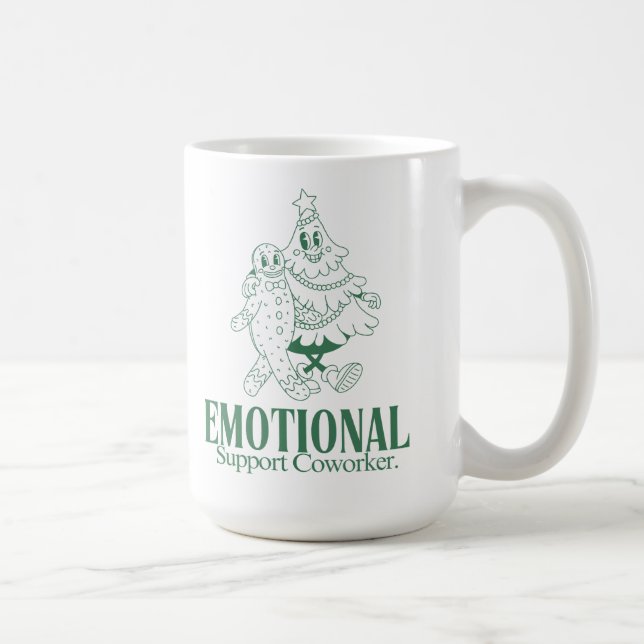 Känslomässig Stödjande Kollega Rolig Jul Kontor  Kaffemugg (Höger)