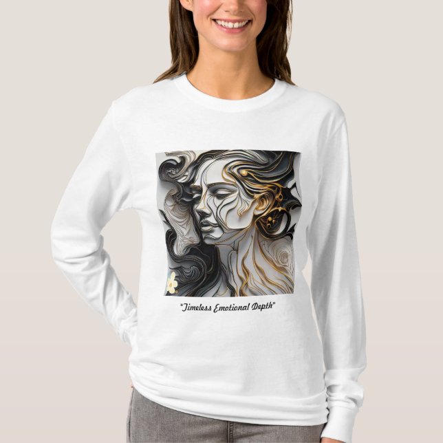 "Känslomässiga linjer av guld" T Shirt (Framsida)