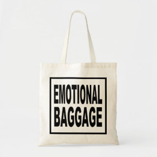 "KÄNSLOMÄSSIGT BAGAGE" Rolig Typografi Tygkasse