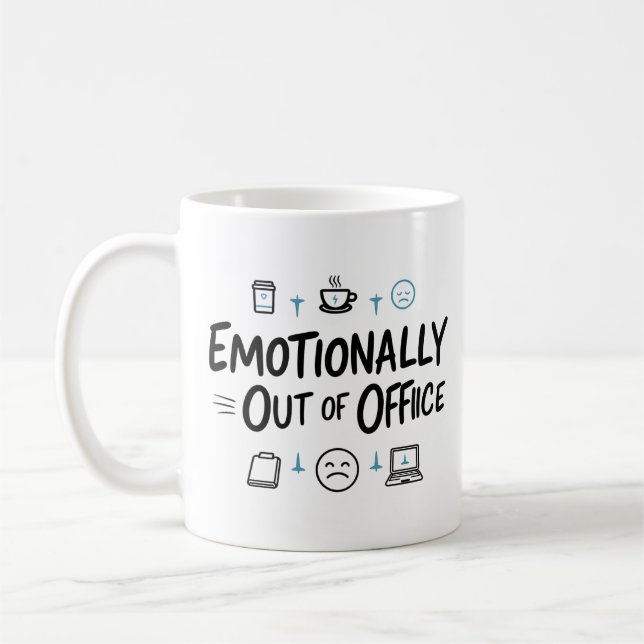 Känslomässigt bortrest rolig kaffemugg (Vänster)
