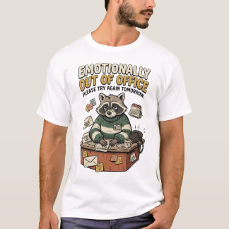 Känslomässigt bortrest tvättbjörn-tej t shirt