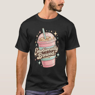 Känslomässigt Bryggd Rosa Iskaffe Söt Teeshirt T Shirt