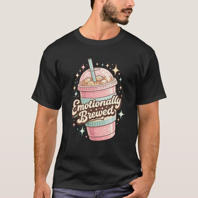 Känslomässigt Bryggd Rosa Iskaffe Söt Teeshirt T Shirt (Framsida)