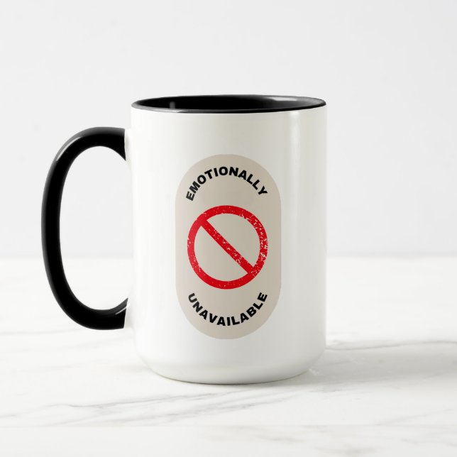 "Känslomässigt otillgänglig" Mugg (Vänster)
