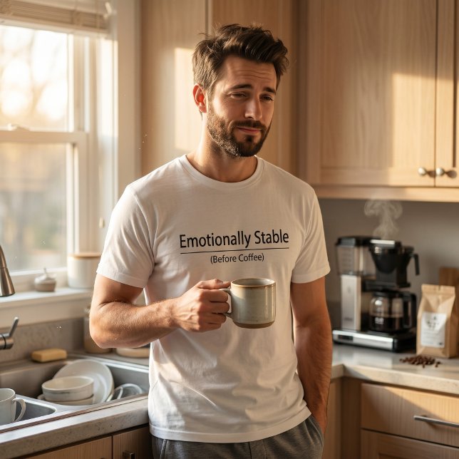 Känslomässigt Stabil Innan Kaffe Roligt Minimalist T Shirt (Skapare uppladdad)