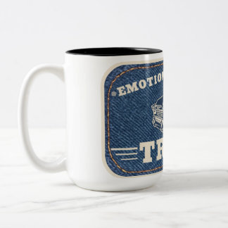 Känslomässigt stöd lastbil vintage lapp design Två-Tonad mugg