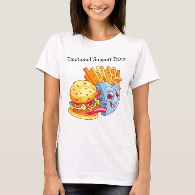 Känslomässigt stöd pommes frites T-shirt – Rollig  (Framsida)