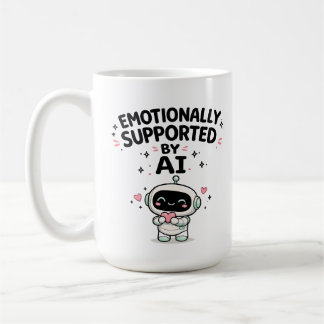 Känslomässigt stödd av AI söt robot med hjärta  Kaffemugg