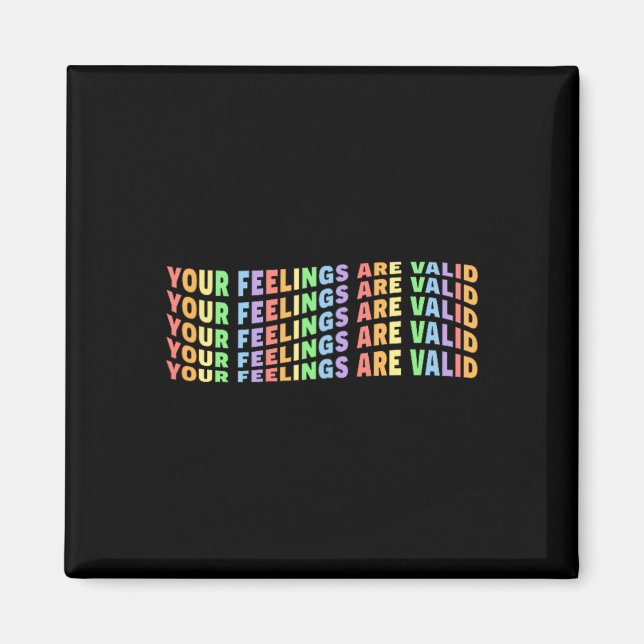 Känslor Är Giltiga Psykisk Hälsa Pastell Pride Y2k Magnet (Framsidan)