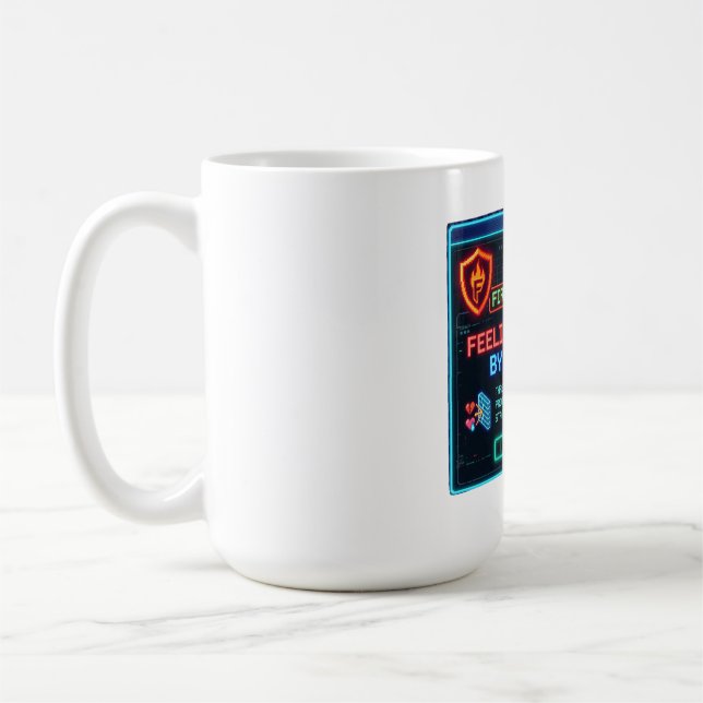 Känslor Blockerade Av Brandvägg Rolig Cyber Säkerh Kaffemugg (Vänster)