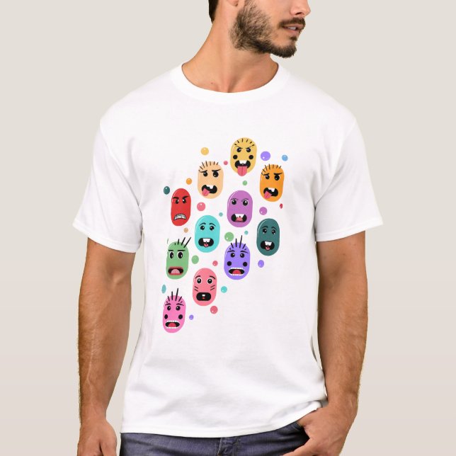Känslor Colorful Ansikte T Shirt (Framsida)