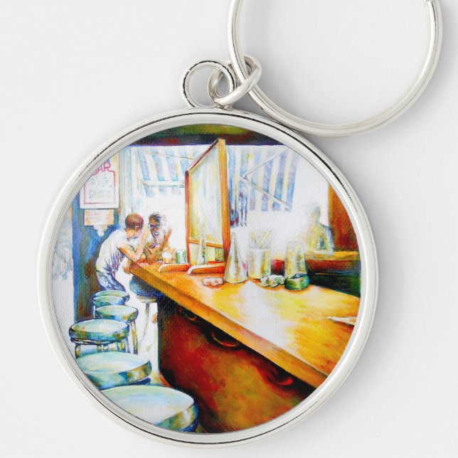 Känslor för att motivera, logik för att rättfärdig rund silverfärgad nyckelring (Framsidan)