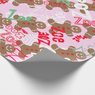 Känt ändra för rosa sjal för julpepparkakagåv presentpapper