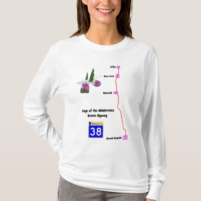 Kant av den sceniska bywayen för vildmark tee (Framsida)