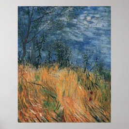 Kant av ett vete i fält med Poppies 1887, van Gogh Poster