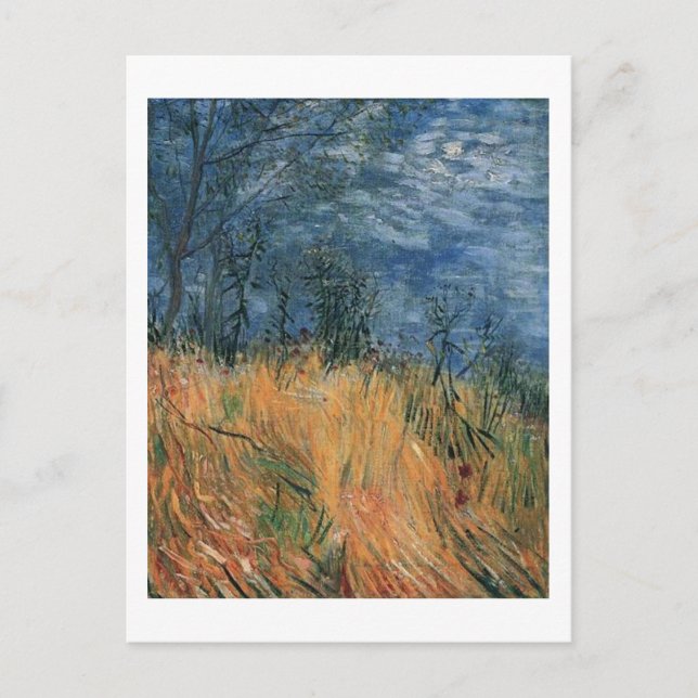 Kant av ett vete i fält med Poppies 1887, Van Gogh Vykort (Framsida)