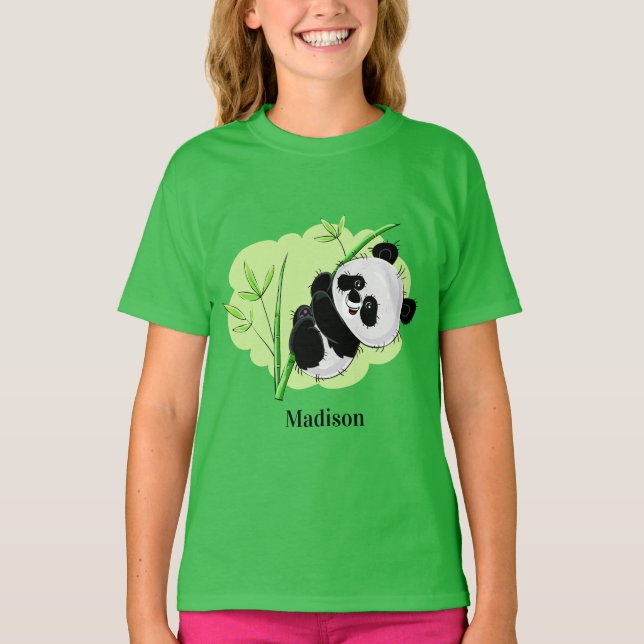 Känt bekläda för gullig Pandaanpassningsbar T Shirt (Framsida)
