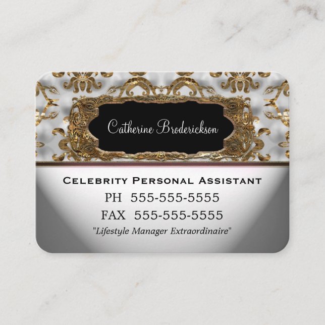 Kant för runda Marcee för personlig assistent Visitkort (Framsida)