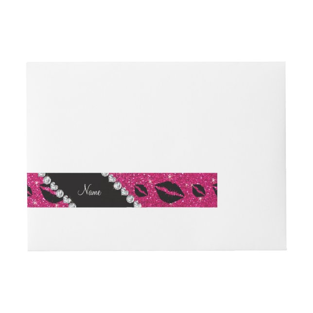 Känt glitter för shock rosa för läppstiftkyssneon etikettband (Framsidan)