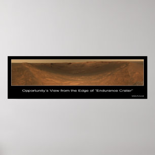 Kant i Endurance Crater Rover View på Mars Poster