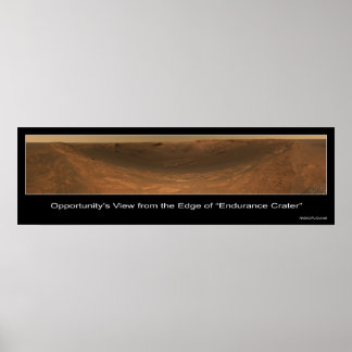 Kant i Endurance Crater Rover View på Mars Poster