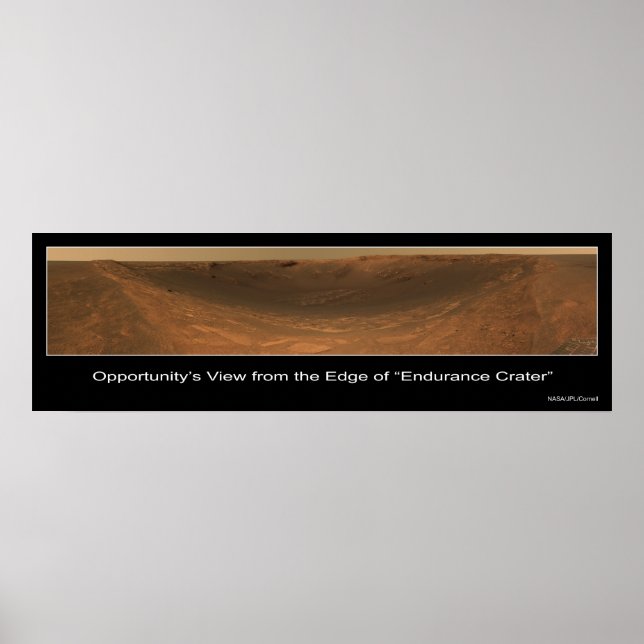 Kant i Endurance Crater Rover View på Mars Poster (Framsidan)