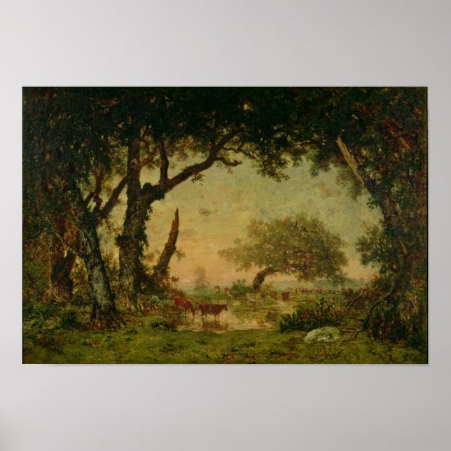 Kant i skogen vid Fontainebleau Poster (Framsidan)