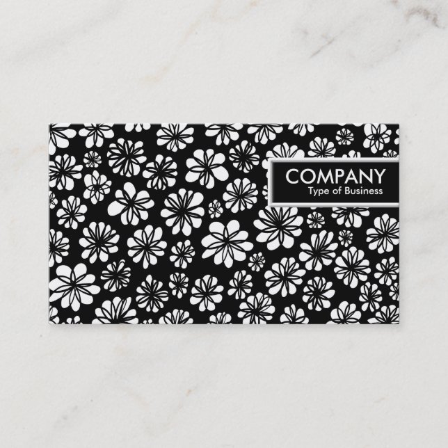 Kant Märkre - B&W-Blommigt Visitkort (Framsida)