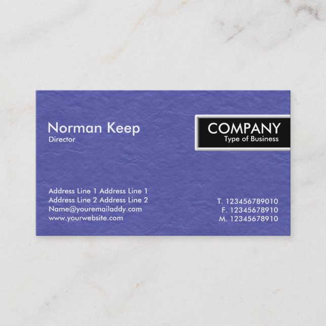 Kant Märkre - blåfärgad Pappra Struktur Visitkort (Framsida)