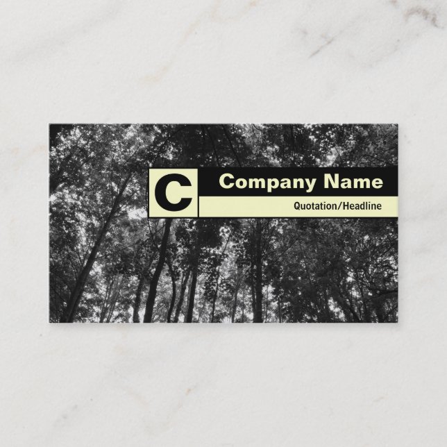 Kant-märkt Monogram - Woodland Canopy Visitkort (Framsida)