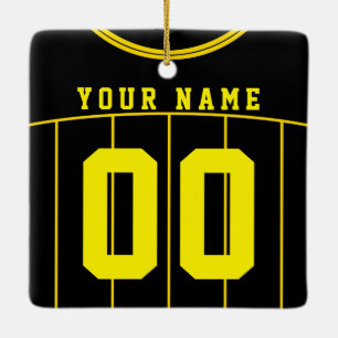 Känt & numrera den fotbollfotbollJersey mallen Julgransprydnad Keramik