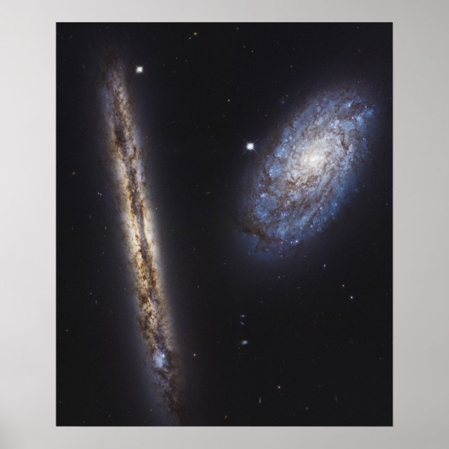 Kant-on Galaxy Ngc 4302 och lutat Galaxy Ngc 4298 Poster (Framsidan)