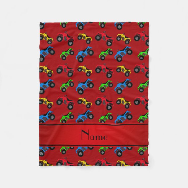 Känt rött atvmönster för personlig fleecefilt (Framsidan)