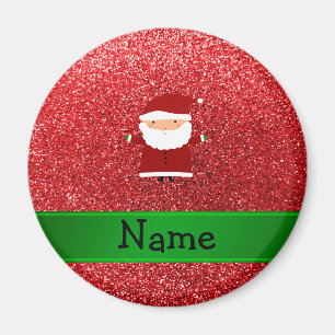 Känt santa för personlig rött glitter magnet