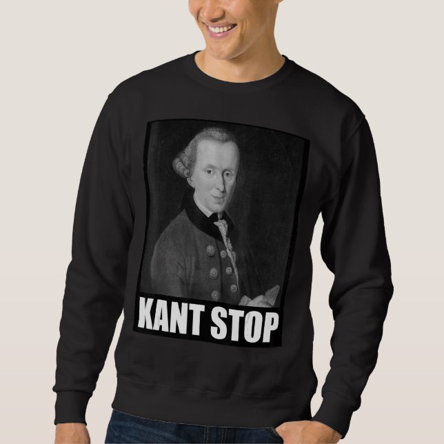 Kant Stop Meme Slogan Philosophy Immanuel Lång Ärmad Tröja (Framsida)