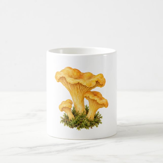 Kantareller på mossa kaffemugg (Center)